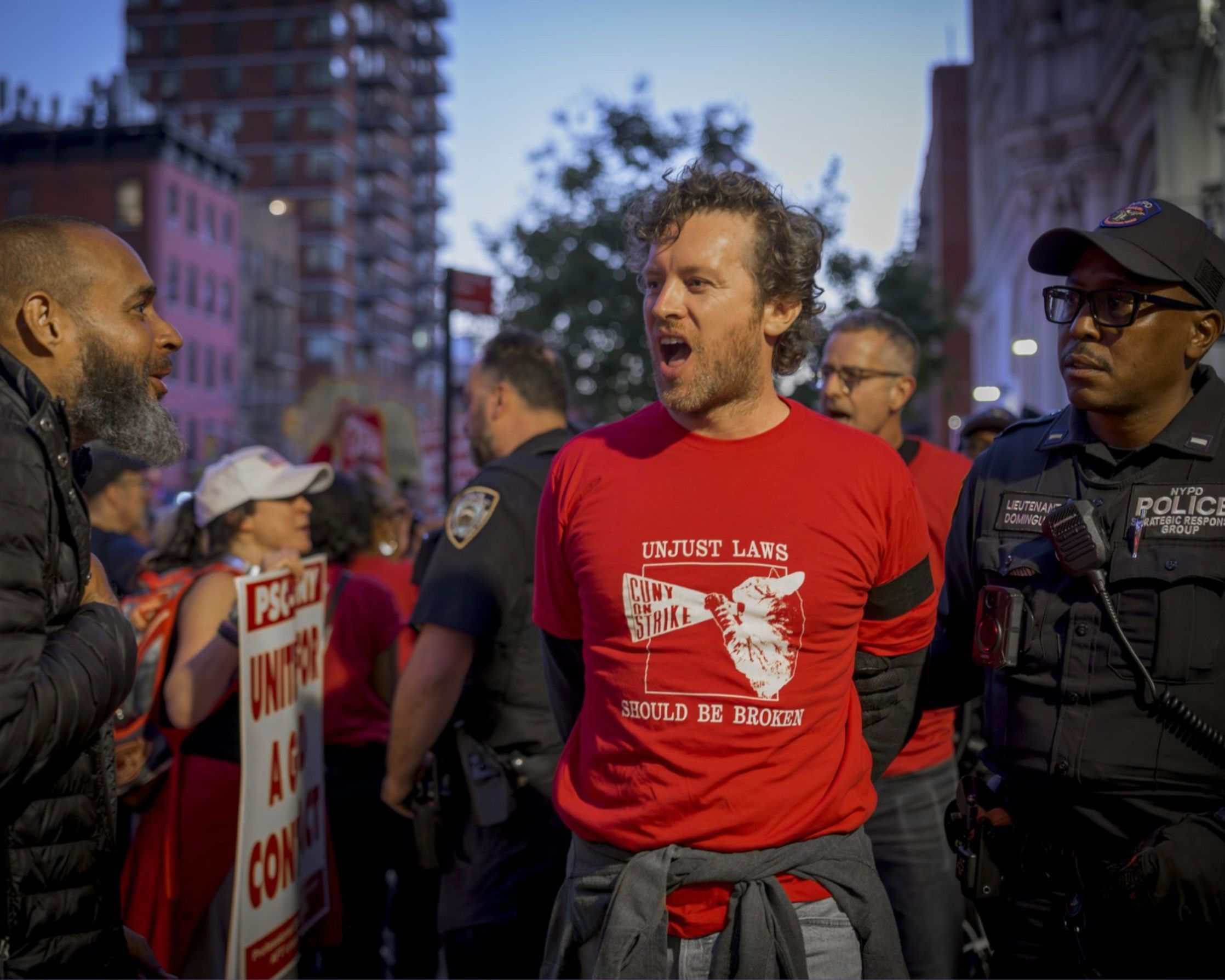 PSC Members are arrested while demanding a fair economic offer from CUNY Trustees (Photo by Erik McGregor) - 1