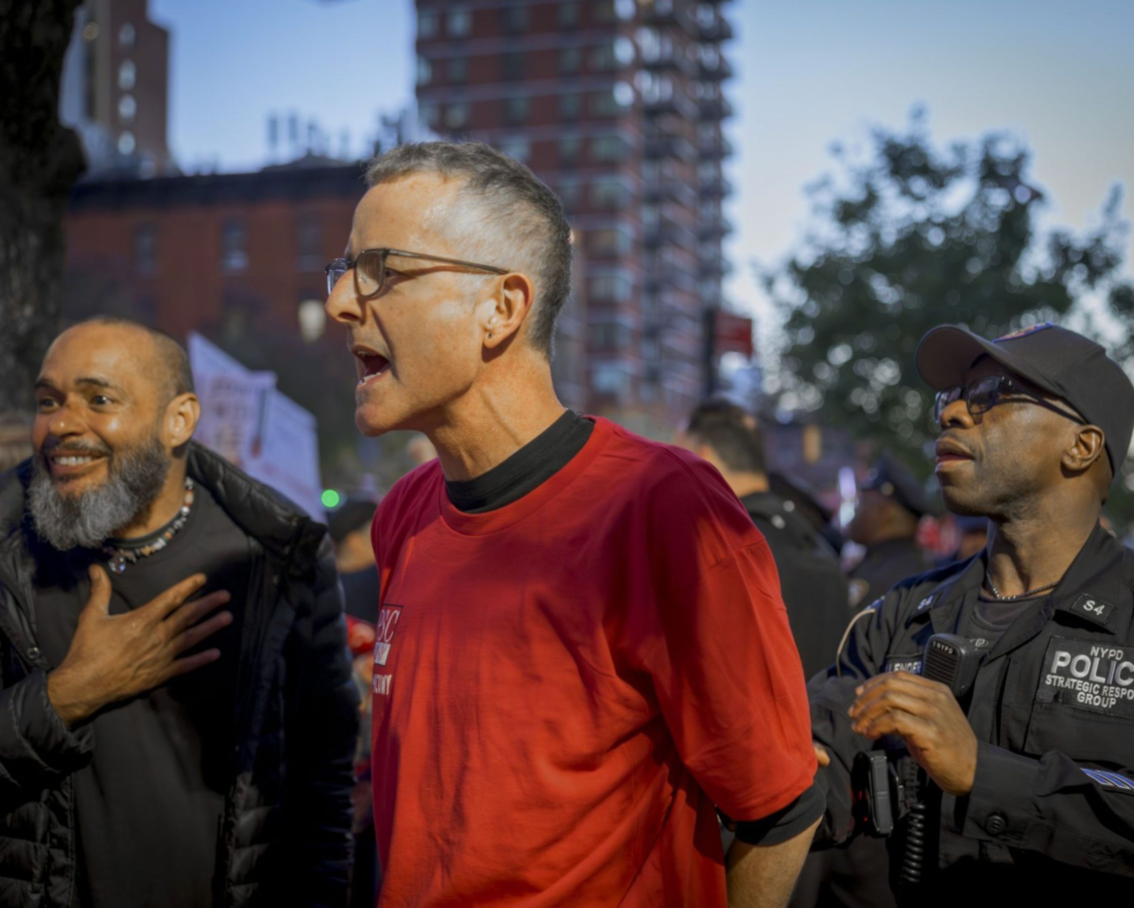 PSC Members are arrested while demanding a fair economic offer from CUNY Trustees (Photo by Erik McGregor) 2 - 1