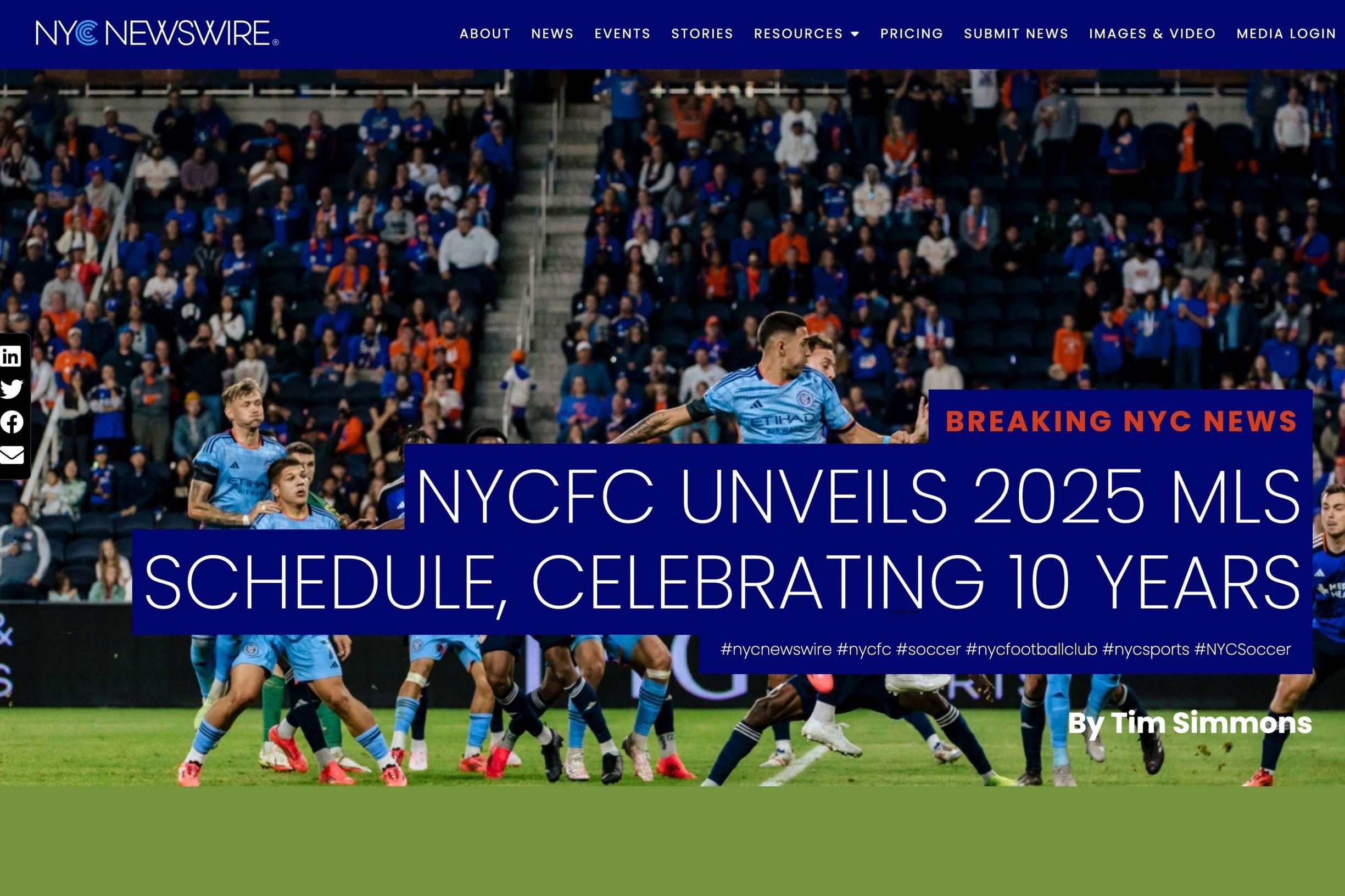 NYCFC Story on NYC Newswire