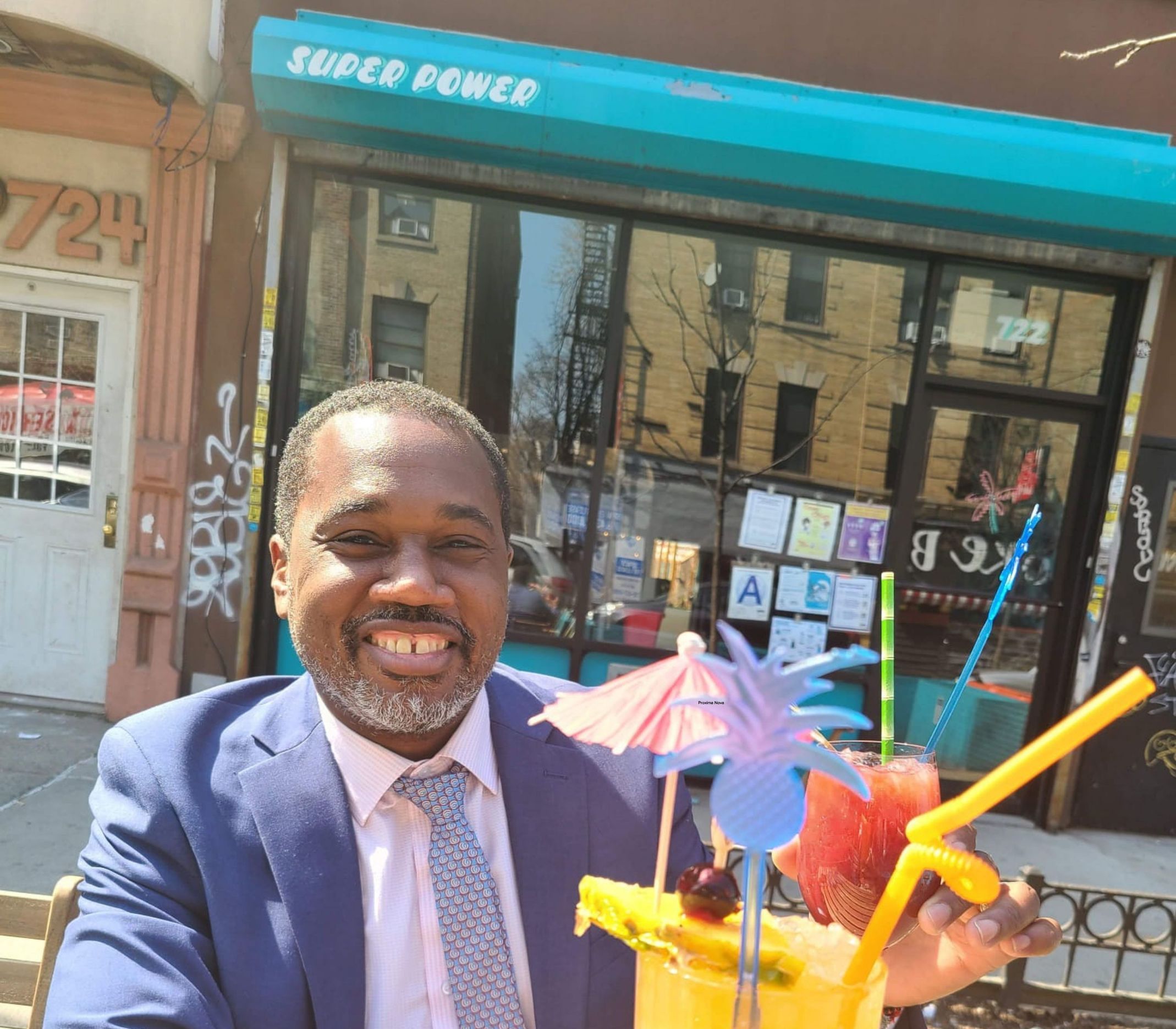 Khari Edwards supporting Brooklyn small businesses at Super Power 