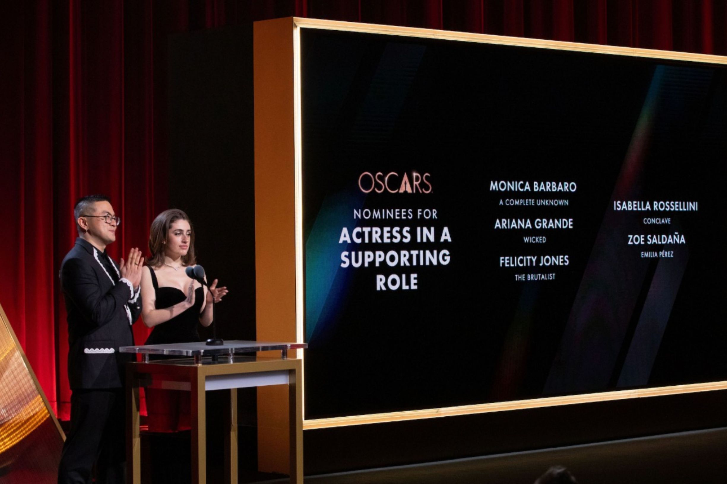 NYU alumni Rachel Sennott and Bowen Yang announce the nominees for the 2025 Academy Awards. - 1