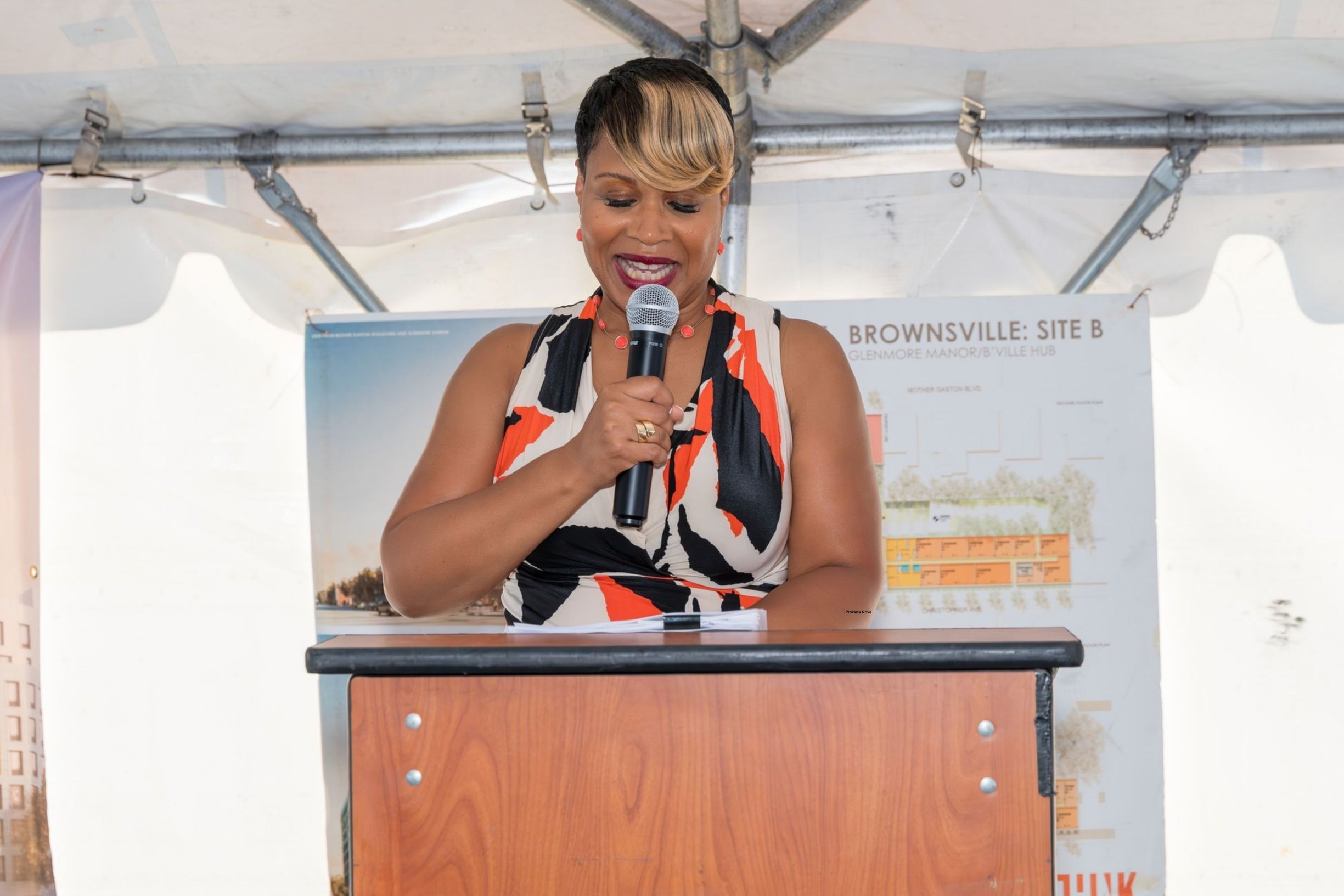 Ericka Keller Owner of Brisa Builders Development Firm at Ground Breaking of Glenmore Manor in Brownsville - 1