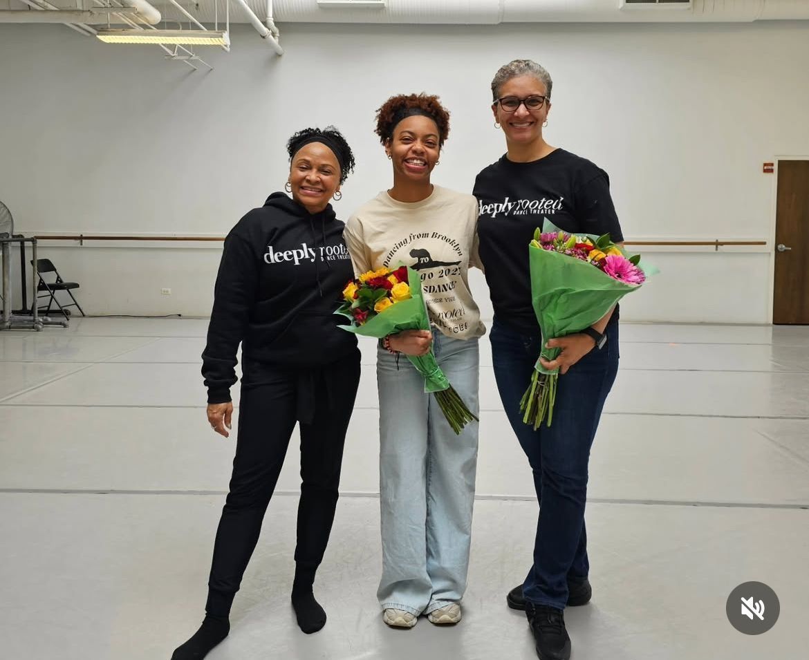 Mrs Jones Dance Teacher of PATHSdance (left) with Dance Teachers from Chicago's Deeply Rooted Dance Company