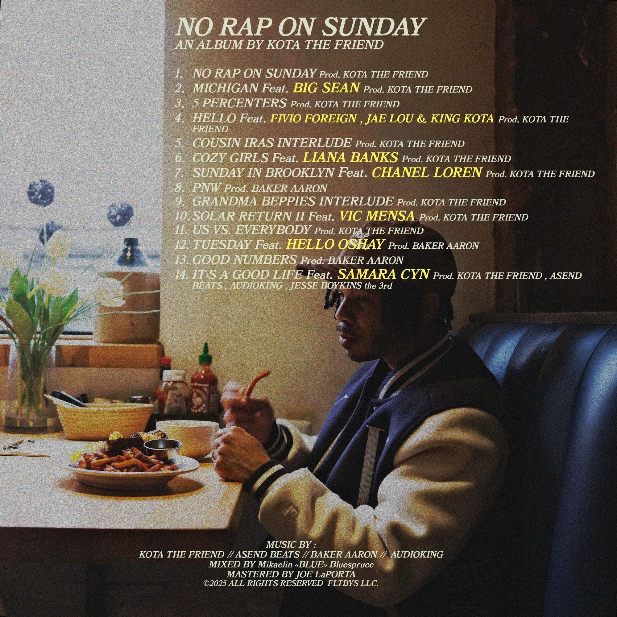 Kota the Friend's No Rap on Sunday Album trackless